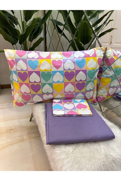 micoton Double 100% Cotton Sheet Pillow Set - Non-Elastic