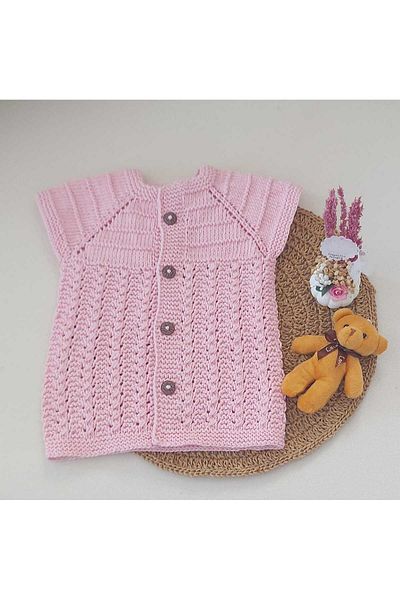 BEGİN Pink Cotton Vest for 0-12 Months Baby - With Buttons and Gift