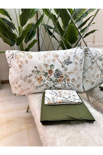 micoton Double 100% Cotton Sheet Pillow Set - Non-Elastic