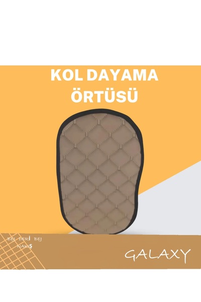 Galaxy Fiat Tofaş Tempra Deri Bej Desen Kol Dayama Örtüsü