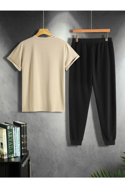 EFFRENATU Jogger Sweatpants and Top Set - Print Detailed