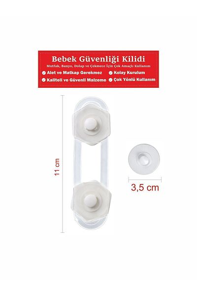 ALAY Ticaret 15 Pieces Baby Safety Cabinet and Drawer Lock - 11 cm