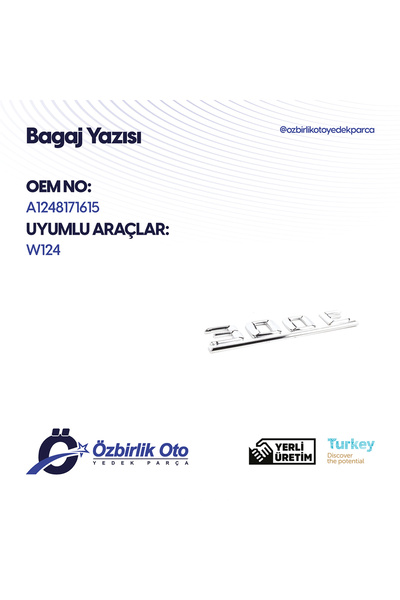 MERCEDES W124 300E BAĞAJ TİP YAZISI MERCEDES BENZ