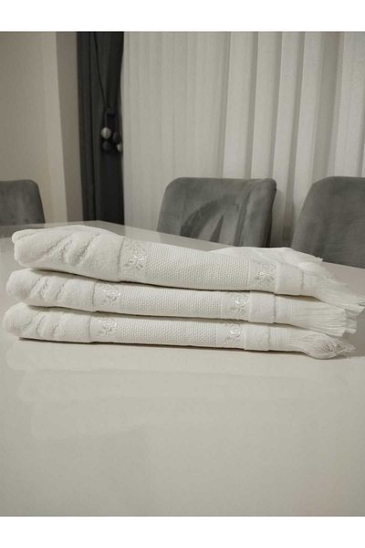 HMZ Set de 6 prosoape cu franjuri brodate cu etamină și crosswash Fiesta 30x50