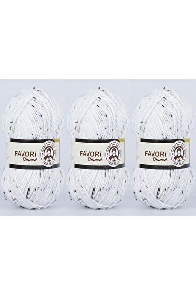 Ören Bayan Favori Tweed El Örgü Ipliği 100 gr 3 Adet Renk 100b Ekru