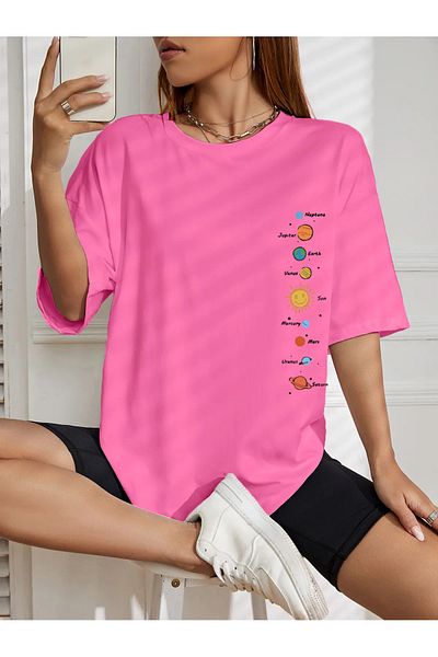 EFFRENATU Solar System Printed T-Shirt