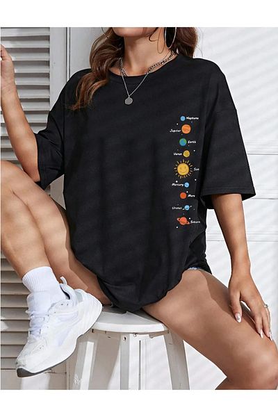 EFFRENATU Solar System Printed T-Shirt