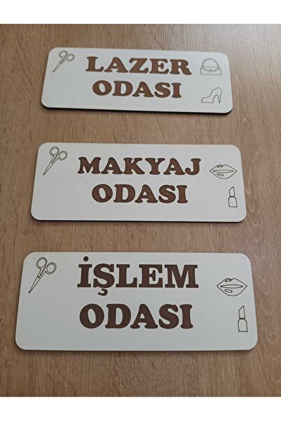 Şirin Lazer KUAFÖR ÜÇLÜ YÖNLENDİRME TABELASI MAKYAJ-LAZER-İŞLEM ODASI YAZI DE...