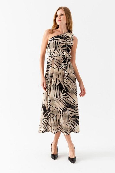 Yare Legendary Latest Fashion - One-Shoulder Linen Dress