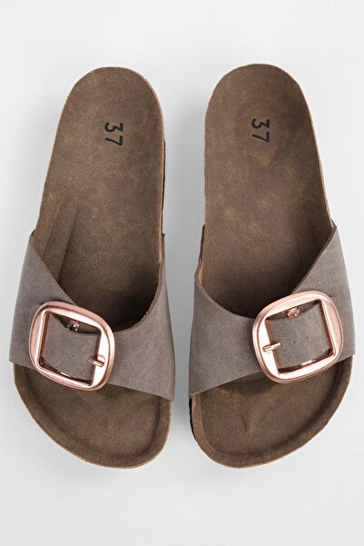 Shoeberry Norkové semišové dámské pantofle - silná podrážka a pásek