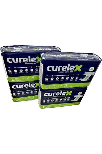 Curelex Yetişkin Hasta Bezi Bel Bantlı Large 30 Lu 4 Paket