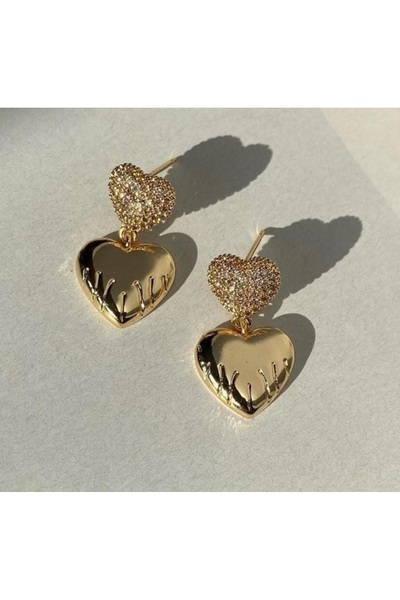 Bubbleatelier Taşlı kalp küpe