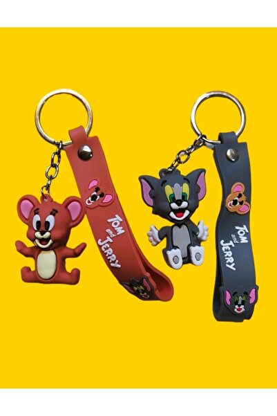 MONİCATİME سلسلة مفاتيح سيليكون توم وجيري (سيتف)