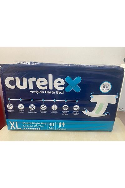 Curelex XL 30 Pack Patient Diapers with Waistband