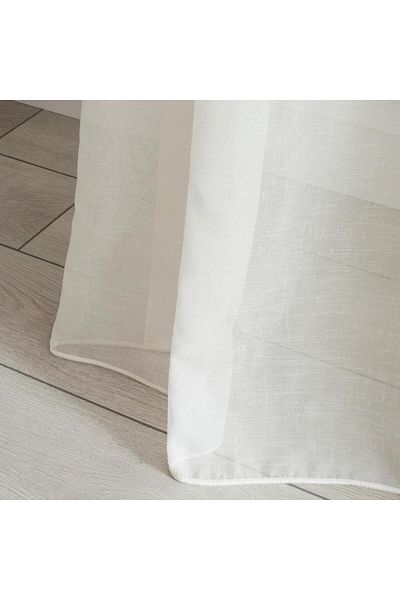rendecioğlutekstil 1.Grade Tulle Curtain Foldet Linen Skirt Lead Wrap Ecru Color Plain Sewing Non- Pleated