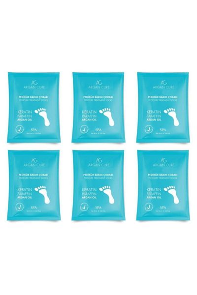 Argan Cure Pedicure Care Socks 6 Pieces