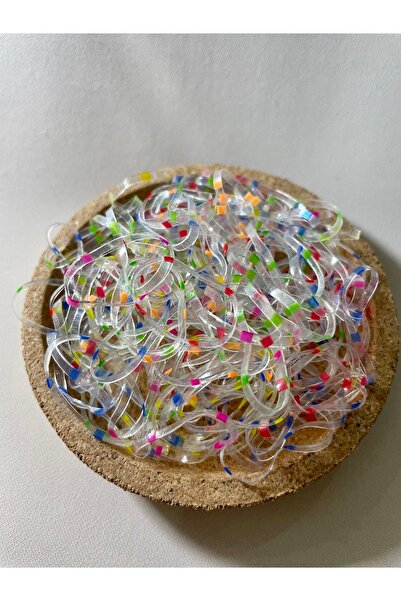 Green 250 Pieces Tear Resistant Transparent Spotted Perm Knit Elastic Buckle