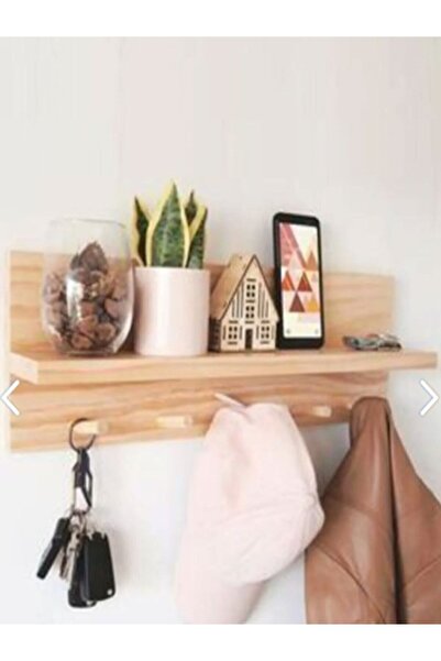 Aşkın Parti Evi Dekoratif Ahşap Askılık Duvar Rafı 60 Cm raf-askılık