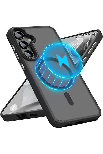 m.tk moveteck Samsung Galaxy S24 Kılıf Mat Magsafe Şarj Özellikli Darbe Önleyici Hassas Butonlu Renkli Kenarlı