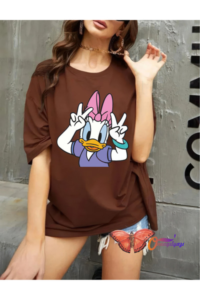 oneagılyazı Μπλουζάκι από βαμβακερό χτενισμένο με στάμπα Duck Design