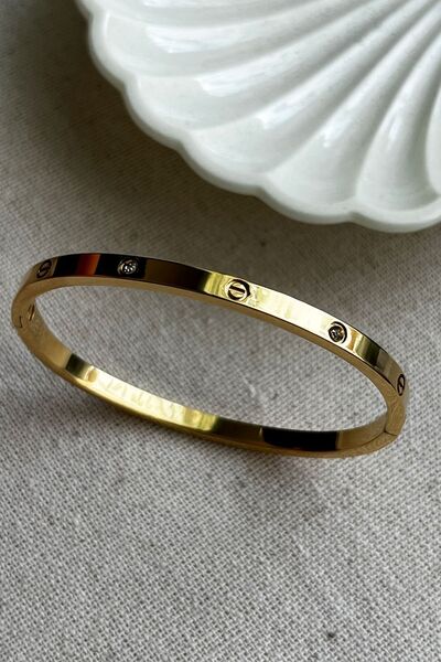 MODA Çelik 16 CM ÇEVRELİ BEBE BOY Ince Taşlı Mark Kadın Kelepçe Kararmaz Çeli...