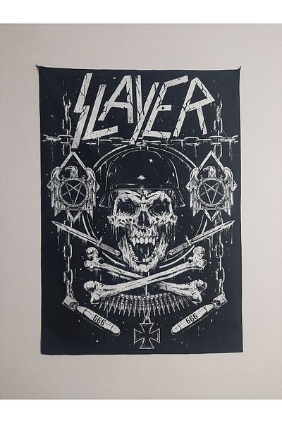 owl bag Metallica Slayer LOGO ALB-NEGRU Tapiserie de perete cu model