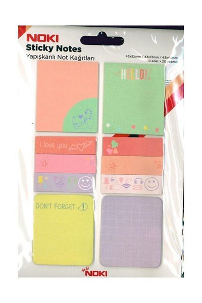 Noki Note adezive imprimate cu note, dimensiuni mixte, 20 de coli (postit)