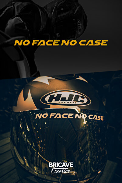 Bricave No Face No Case Yazı JDM Motosiklet Kask Etiket Sticker 14x1cm