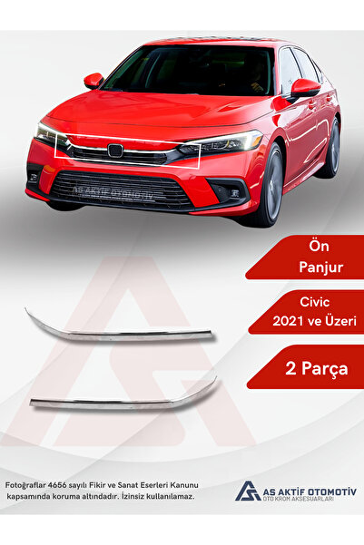 as aktif otomotiv oto krom aksesuarları Honda Civic SD Ön Panjur 2 Parça 2021...