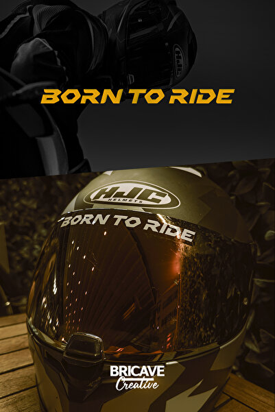 Bricave Born To Ride JDM Motosiklet Kask Etiket Sticker 13,5x1cm