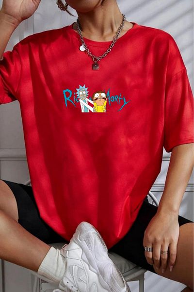 Evomind 1 T-Shirt Is a Gift for Purchases of 5 or More in the Cart - Unisex Ricky and Morty Printed Oversize T-Shirt