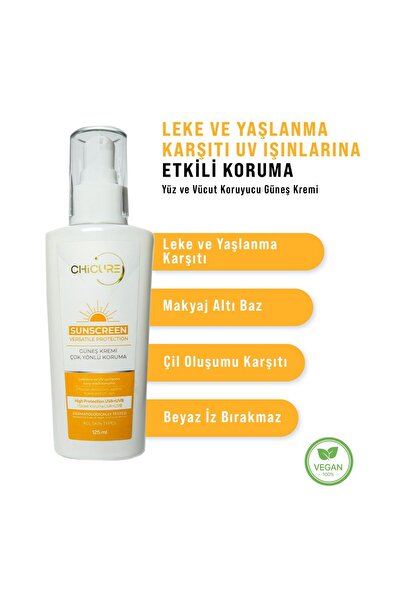 Chicure 🔥 SON 24 SAAT – SPF 50+ Leke Karşıtı Güneş Kremi 125ml (Makyaj Bazı)...
