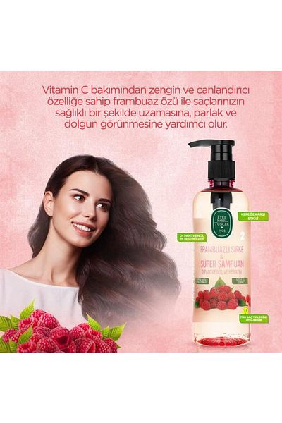 Eyüp Sabri Tuncer Eyüp Sabri Tuncer Raspberry Vinegar Shampoo - 3 Pieces 500 ml Cotton ROSIE