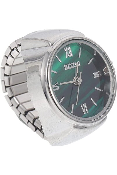 Bozhi Çalışan Saatli Parmak Yüzük - Gümüş Renk