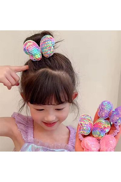 So Much Accesories Colorful Sequin Bow - Elastic Buckle