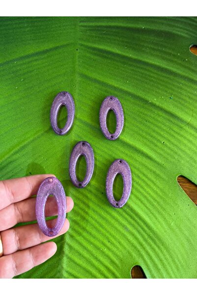 Gönülden Tasarım 5 броя лилави мъниста за бижута с дупка 4X2 см