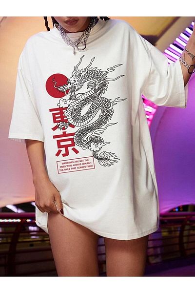 Mad&Calf Μπλουζάκι Unisex Oversize Warriors με εμπριμέ Loose Cut