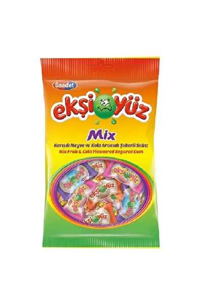SAADET Ekşiyüz Karışık Meyve Ve Kola Aromalı Şekerli Sakız 80 Gr.
