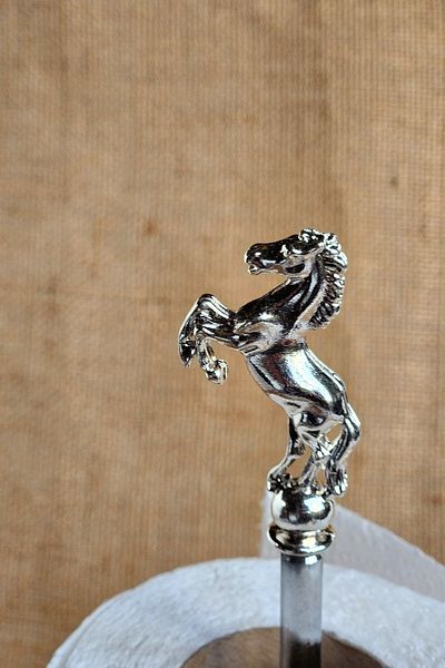 ioadesign Arya-real Thin Marble Paper Towel Holder Napkin Holder - Silver Metal Horse Figured