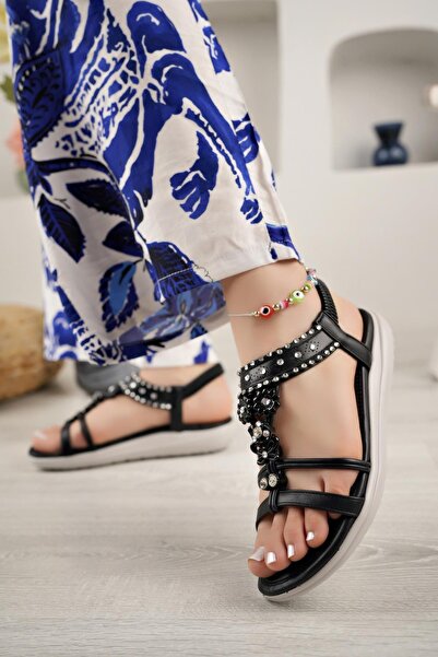 Guja 24y162 Sandale Confort pentru damă - Talpă plată cu detalii de piatră