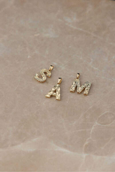 YAVUZ KUYUMCULUK 14 Ayar Altın Kalemli Parlak Harf Kolye Ucu