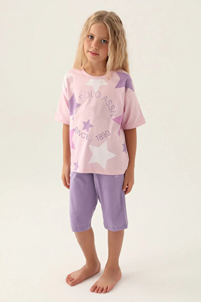U.S. Polo Assn. Star Patterned Girl's Licensed Capri Set