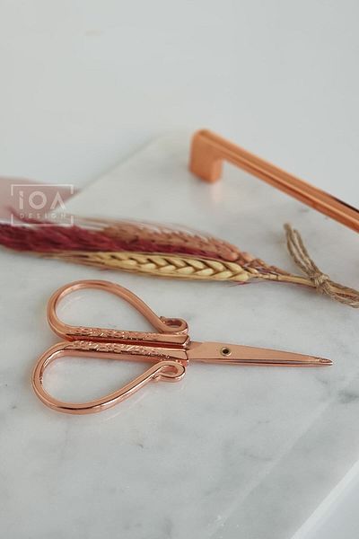 ioadesign Promise / Engagement Scissors Rose Gold Color Spike and Pampas Bunch