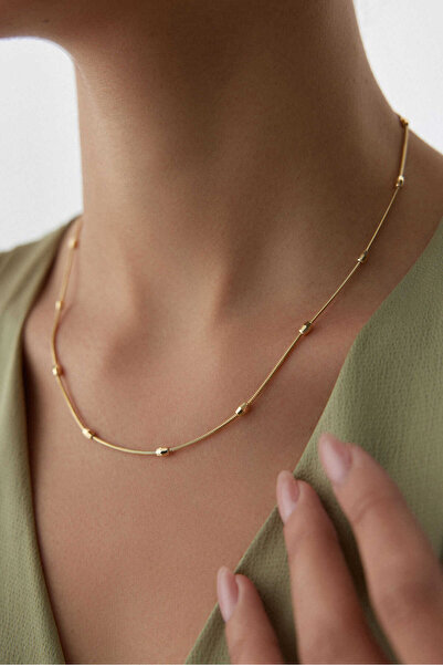 YAVUZ KUYUMCULUK 14 Ayar Altın Yuvarlak Balık Sırtı Zincir Parçalı