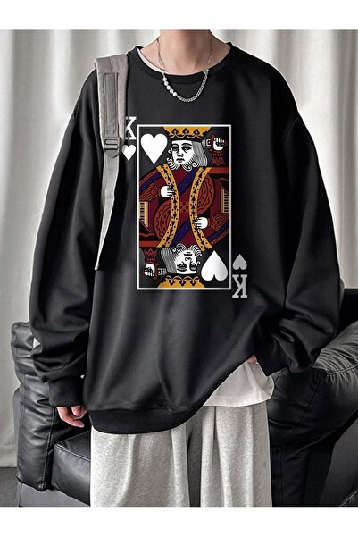 Deocept okrugla kragna King Cup Štampano Unisex Oversize kroj Dukserica