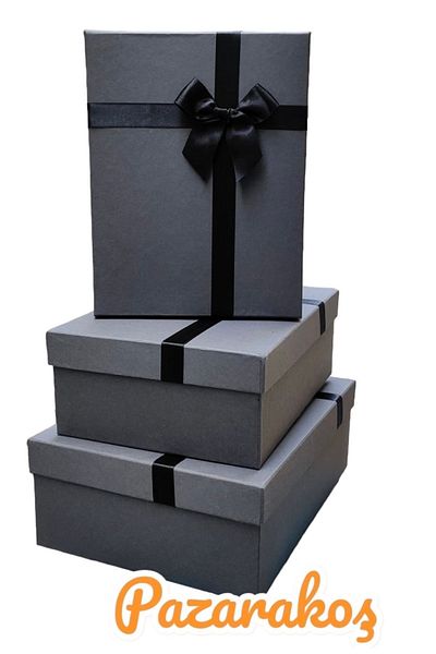 PAZARAKOŞ GIFT BOX DECORATIVE BOX GIFT BOX SMOKED GROOM BOX SET OF 3