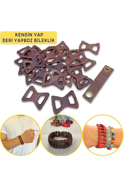 ipekbazaar Men's and Women's Unisex Genuine Leather Bracelet - Adjustable Puzzle, 1 Piece