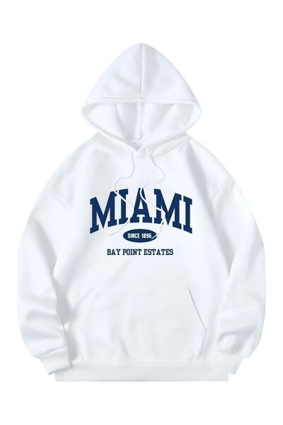 Deocept Miami 1896 Printed Unisex Oversize Hooded Sweatshirt