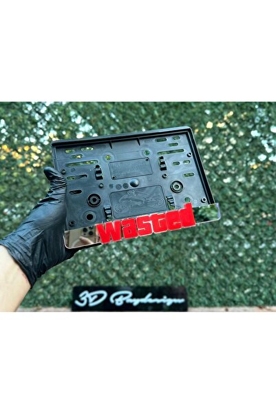 3dbaydesign Wasted Motorsiklet Plakalık (Aynalı pleksi- kırmızı)