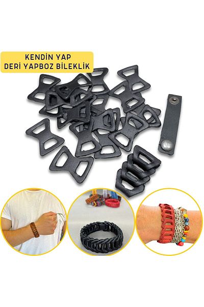 ipekbazaar Men's and Women's Unisex Genuine Leather Bracelet - Adjustable Puzzle, 1 Piece